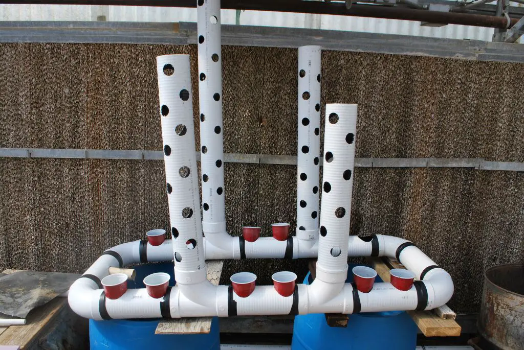 Vertical PVC Pipe Aquaponics System