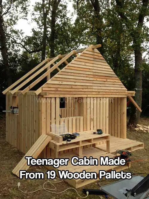 Teenager Cabin Made From 19 Wooden Pallets - SHTF Prepping 