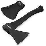 Hitdudu Camping Hatchet, 14' Camping Axe Throwing Axe for Outdoor Wood Splitting and Kindling, Forged Carbon Steel Heat Treated Survival Tool, Fiberglass Shock Reduction Handle with Anti-Slip Grip