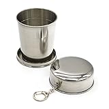 LANYUER Steel Folding Cup Travel Tool Kit Survival Gear Outdoor Sports Portable Tools (60ml)