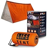 Life Tent Emergency Survival Shelter – 2 Person Emergency Tent – Use As Survival Tent, Emergency Shelter, Tube Tent, Survival Tarp - Includes Survival Whistle & Paracord (Orange)