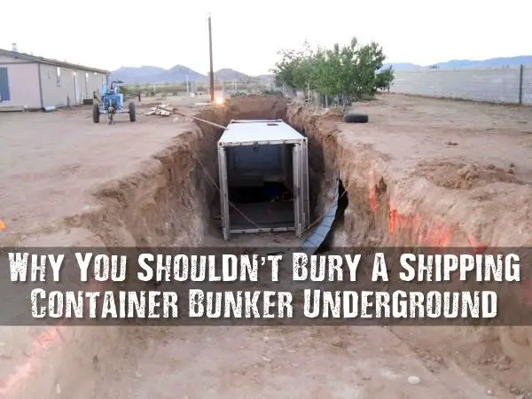 Why You Shouldn’t Bury A Shipping Container Bunker Underground - After reading a few articles and watching quite a lot of videos I have learned that, if done incorrectly, a shipping container can get crushed even with as little as 18 inches of soil overhead! So if you had visions of just digging a deep hold, slapping a shipping container in and burying it, think again!