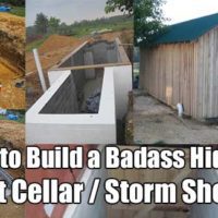 How to Build a Badass Hidden Root Cellar / Storm Shelter - We all know that a root cellar is a great place to store your food and root vegetables. The temperature is always cool and dark and the humidity is always dry (if you built it right).