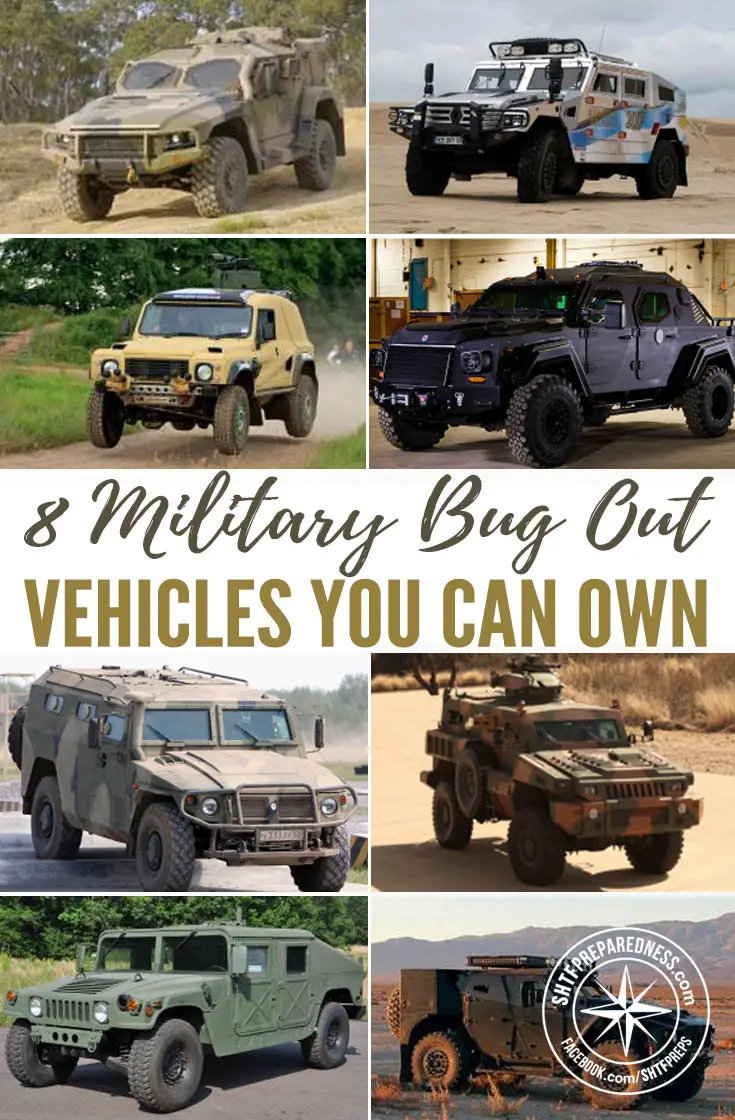 8 Military Bug Out Vehicles YOU Can Own — Modern society has over 80% of the population in urban areas. That means that most of us reading are probably within the vicinity of a metropolitan area. Being a prepper you know you may not survive in such a densely populated area. Many of us have begun the search or own bug out property.