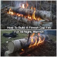 How To Build A Finnish Gap Fire For All Night Warmth - These fires are great when you&rsquo;re sleeping outdoors in a lean-to shelter or under the tree canopy in very cold or arctic conditions. They burn all night, keeping you warm and are awesome to watch!