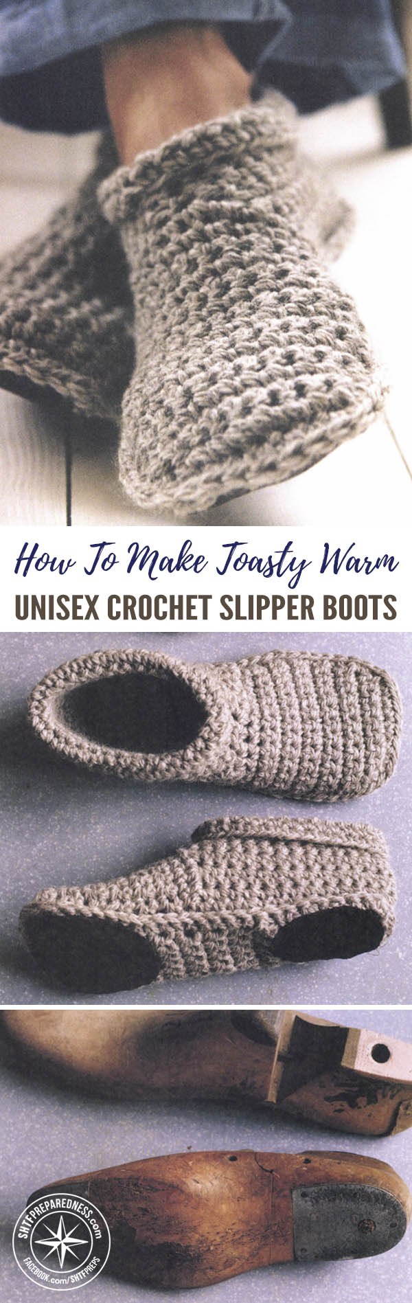 How To Make Toasty Warm Unisex Crochet Slipper Boots — These slipper booties can be worn for that chilly winter weather, they’ll keep your feet warm and cozy all winter long. These can be made for your man too. In fact, they can be made for the kiddos also.