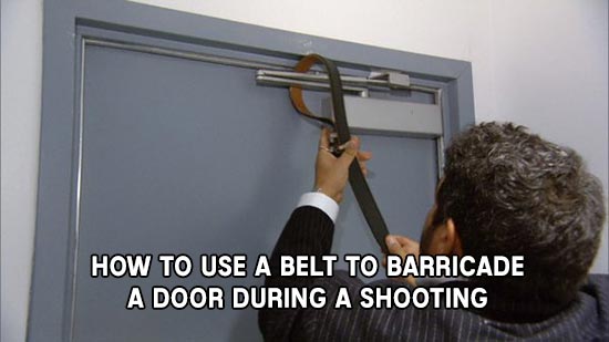How to Use a Belt to Barricade a Door During a Shooting 1 How to Use a Belt to Barricade a Door During a Shooting