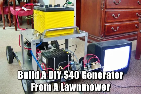 Build A DIY $40 Generator From A Lawnmower 1 Build A DIY $40 Generator From A Lawnmower - Don’t throw away your old lawnmower, upcycle it into a cheap very powerful generator for your home. This generator can power TV’s, freezers and Internet.