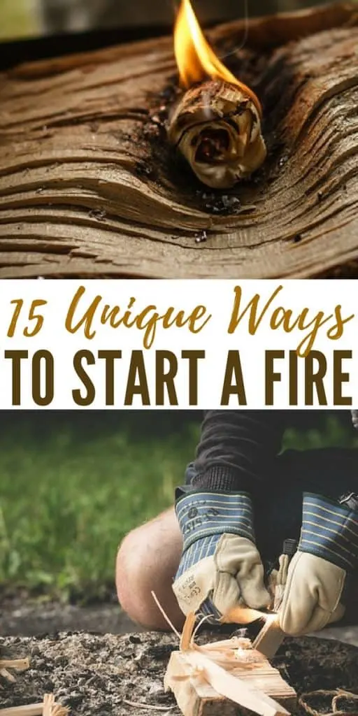 15 Unique Ways to Start a Fire - Simple. You slowly grind your lighter against a smooth patch of concrete until you accumulate a pile of dust from the flint stick in the lighter. Then you combine that with some tinder, use the lighter to throw a spark at it, and it should easily catch fire.