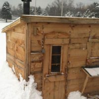 DIY Wood Burning Sauna - I would even go as to search forums and online salvage websites for free wood to build the hut, even a good old pallet or two would work well.