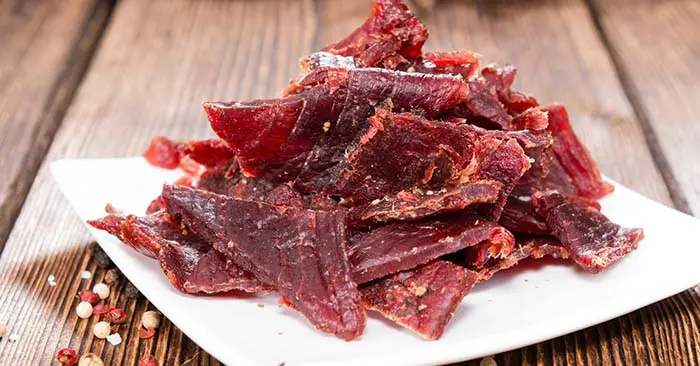 beef jerky on a plate