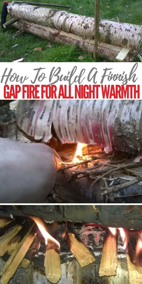 How To Build A Finnish Gap Fire For All Night Warmth - These fires are great when you’re sleeping outdoors in a lean-to shelter or under the tree canopy in very cold or arctic conditions. They burn all night, keeping you warm and are awesome to watch!