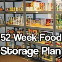 52 Week Food Storage Plan — This is the mother load of food storage articles, week by week food storage plan which tells you all about the food, the nutritional values and even what recipes you can make from it