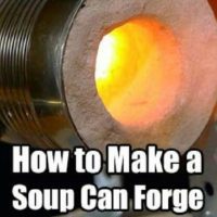 How to Make a Soup Can Forge &mdash; This is a great DIY project for anyone who wants to start blacksmithing on the cheap. Great for SHTF situations to fix knives or even make them. This is an inexpensive tabletop forge out of a soup can (any can really) with a plaster lining.
