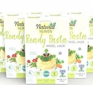 Natural Heaven Pasta Substitute | Angel Hair Hearts of Palm Noodles | 6 Count 9 oz | Kosher