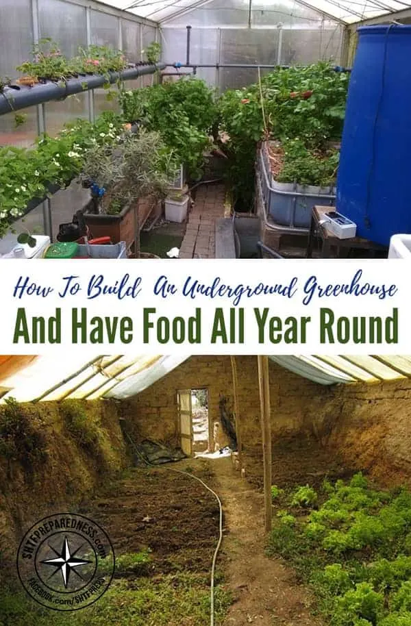 Download the free PDF and learn how to build an underground greenhouse for around $400 and have food all year round.