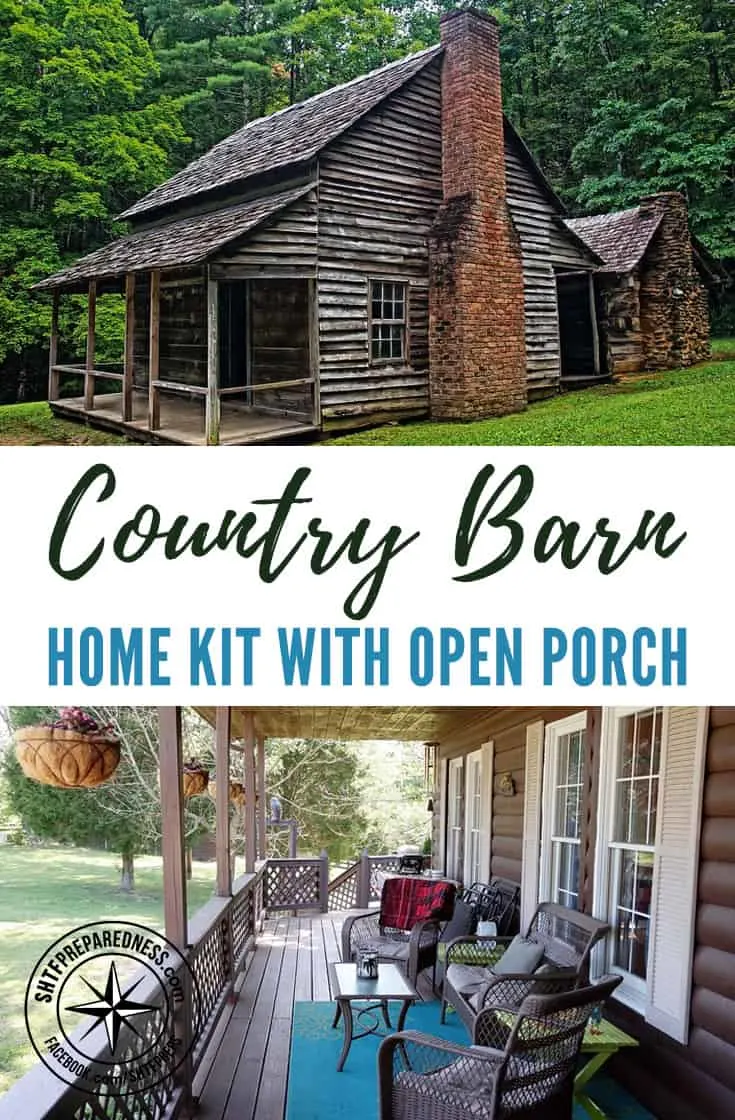 Country Barn Home Kit With Open Porch - I found this barn home kit that looks amazing. If you are in the market for a bigger home but don’t have hundreds of thousands of dollars to buy or build a “regular” home then these kits are for you.