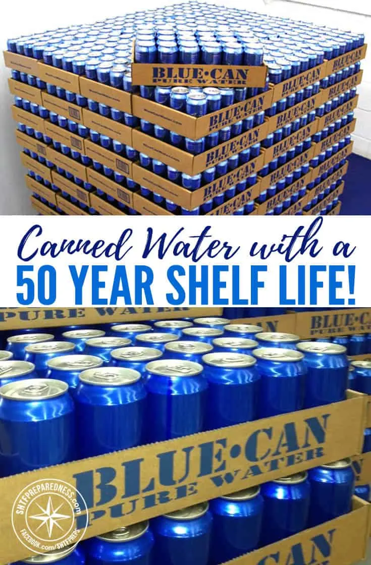 Storing potable water can be one of the trickiest parts of prepping. Emergency canned water from Blue Can Water may be the solution!