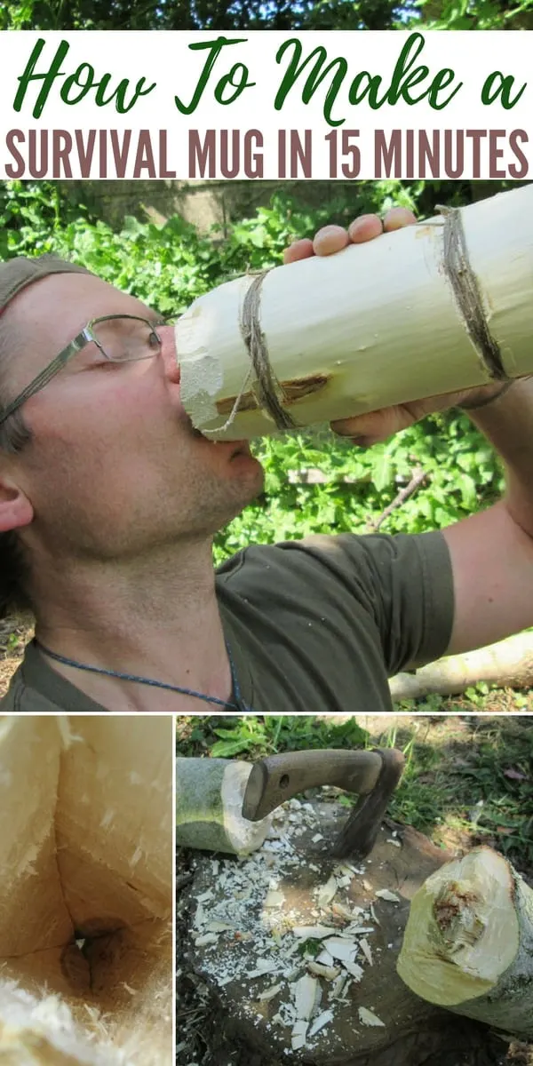 How To Make a Survival Mug in 15 Minutes — Wouldn’t it be handy to know how to make a mug out of just wood and paracord? One day, you might need to be able to do just that. Imagine you’re in a SHTF or survival situation and you have next to nothing; no cooking or eating utensils or even anything to drink out of.