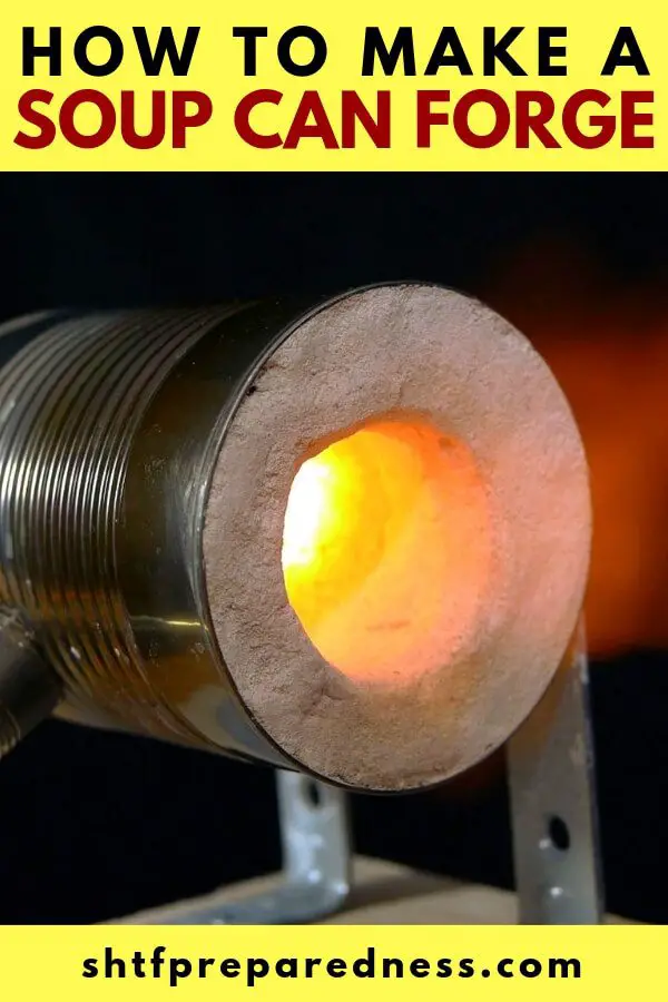 How to Make a Soup Can Forge — This is a great DIY project for anyone who wants to start blacksmithing on the cheap. Great for SHTF situations to fix knives or even make them. This is an inexpensive tabletop forge out of a soup can (any can really) with a plaster lining.