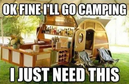 ok fine i'll go camping i just need this - meme