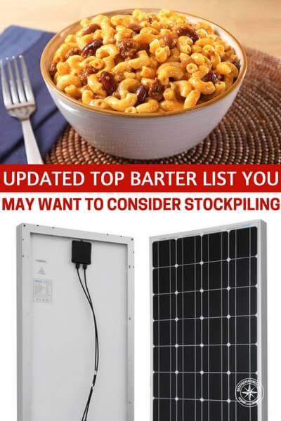 Updated Top Barter List You May Want To Consider Stockpiling — Having extra supplies for bartering should be on every prepper's plan. This enables you to barter for goods or services that you otherwise would be without!