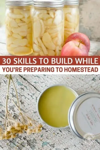 30 Skills to Build While You're Preparing to Homestead - This article from Reformation Acres goes through 30 valuable skills that you can practice and perfect in the meantime. Don't let time get the best of you, start now so you are ready when the time comes. My personal favorite suggestions are to learn to mill whole grains, bake bread and make homemade yogurt as well as making homemade soaps and home remedies. This is great advice!