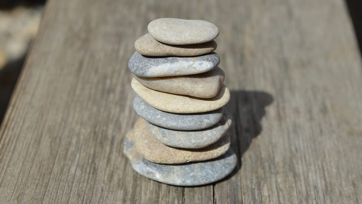 Smooth flat rock as a toilet paper alternative