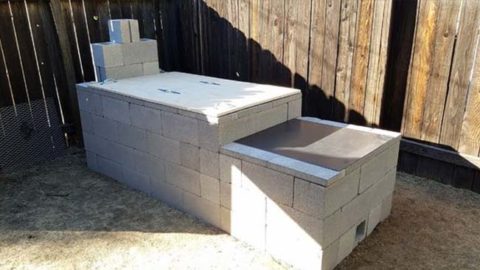 Cinder Block Offset Smoker