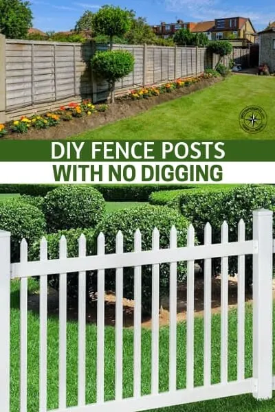 DIY Fence Posts With No Digging - Knowing how to put in fence posts with no digging is a great homesteading skill you may want to know in case you need to put up a fence in hard clay or rocky and tree root infested ground.
