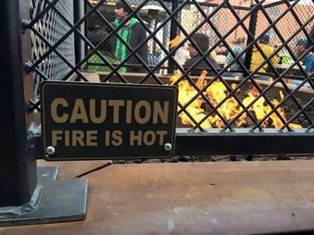 Caution fire is hot