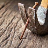 Pulling an old nail out of wood