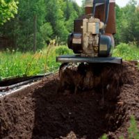 Garden tilling to preparew for planting