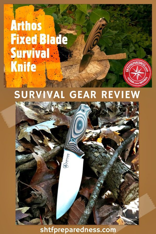Cuchillo de supervivencia de hoja fija Arthos