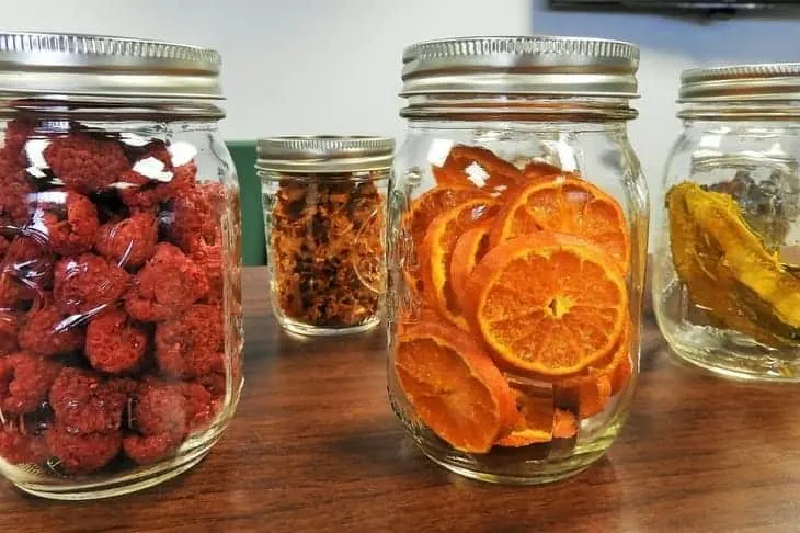 store meat without refrigeration in a root cellar - dehydrated fruits in mason jars