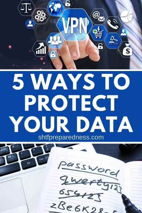 How to protect your data from cyber thiefs. Herea are 5 eays steps you can take today to keep your family safe. #cybersafety #protectyourdata #shtf #preparedness #cyberattacks #cyberspying