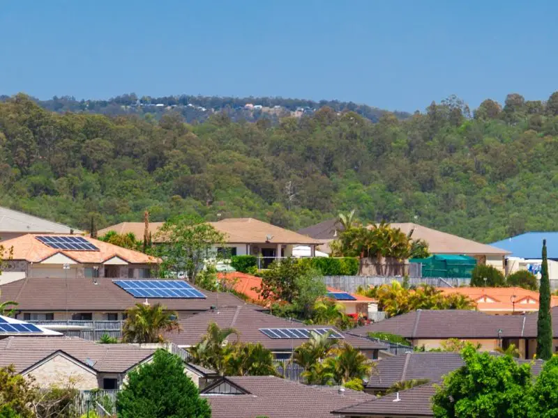 Solar panels installed on roofs