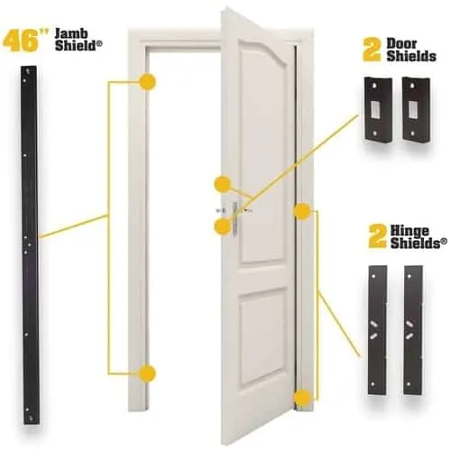 Door Armor MAX Combo Set — Complete Door Reinforcement Set For Jamb, Frame, Strike Plate — DIY Home Door Security