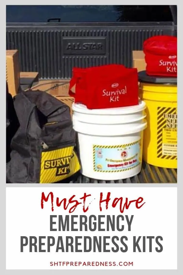 If you want to be ready for disasters, take a look at these must have emergency preparedness kits #shtf #shtfprep #emergency #preparednesskits #emergecypreparedness #disaster