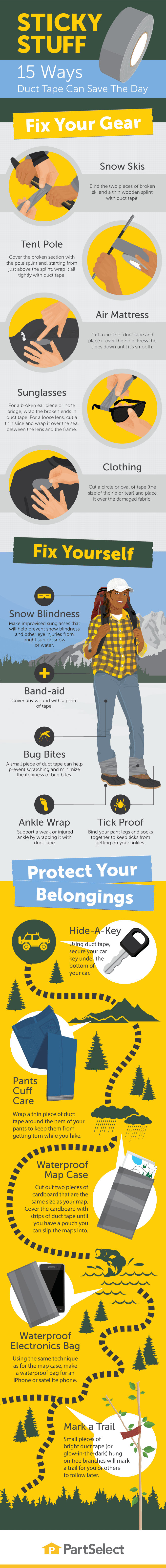How To Use Duct Tape For Survival & Emergencies 10 How to use duct tape for survival and emergencies. You'll love all the ideas for using this amazing tape! #ducttape #survival #emergencies #shtf