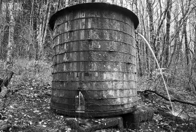 Old water barrel