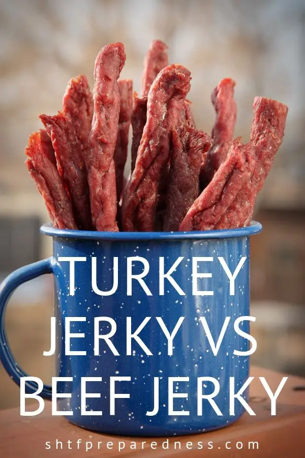 Turkey jerky vs beef jerky: which is better? #beefjerky #turkeyjerky #survivalfood #survivalsnacks #preparedness #protein