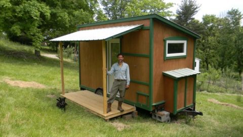 yahini homes 104 square feet tiny house on wheels with folding porch roof 02