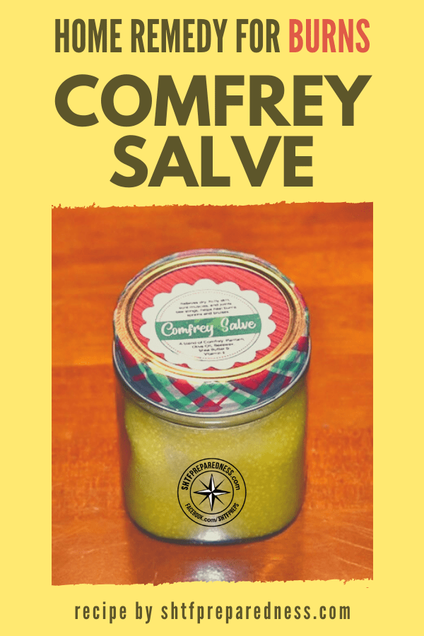 Comfrey Salve Home Remedy Recipe for Burns Pinterest