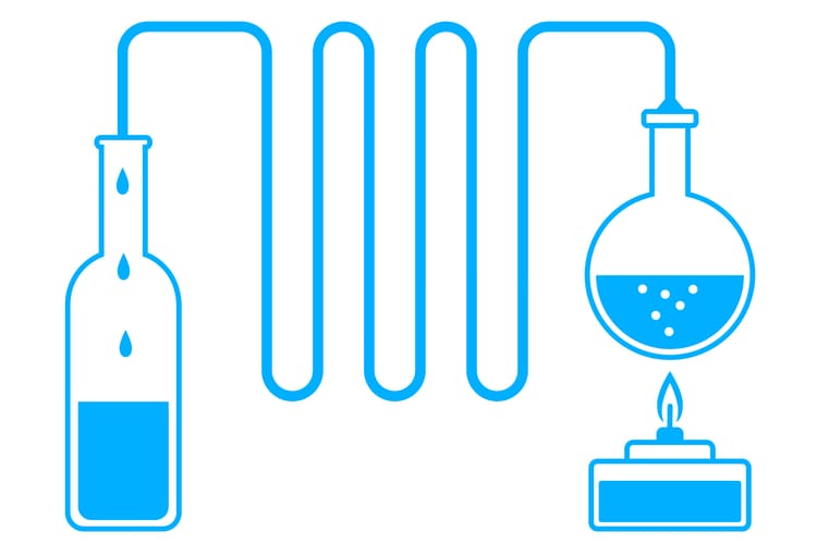 distill water by boiling it to collect the steam for a clean water source