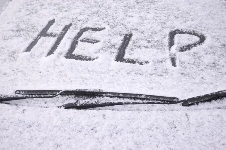 help written in snow on car windshield