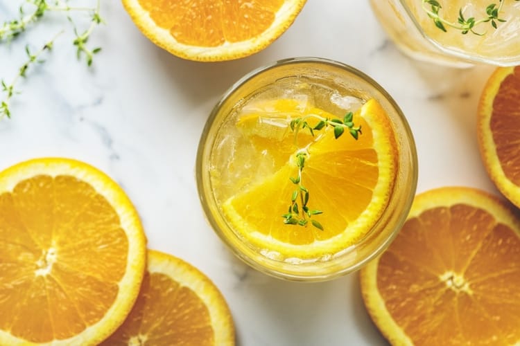 Orange detox drink for vitamin C