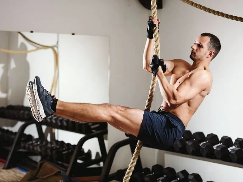 Guy exercising with a rope