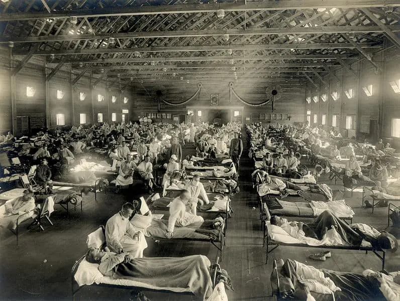 Emergency hospital during the Spanish Flu epidemic, Camp Funston, Kansas