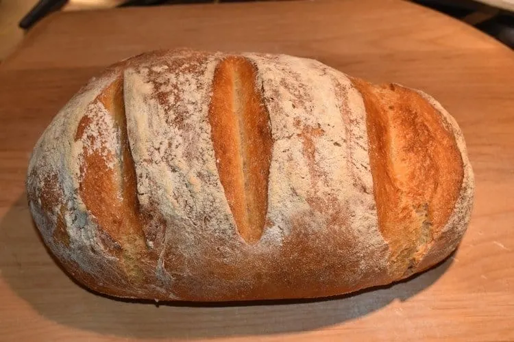 a loaf of homemade baked bread